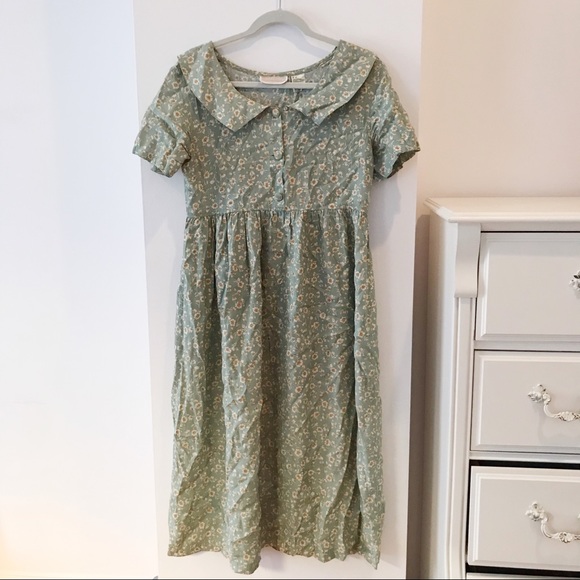 🚫SOLD Vintage Floral Collared Dress - Picture 1 of 4